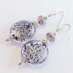 Lumiere Black Silver fülbevaló